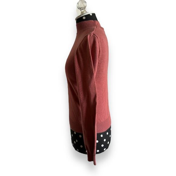 5/$35 Forever 21 Womens Sweater Sz S Dusty Rose Pink Mock Neck Long Sleeve Solid - Picture 6 of 8